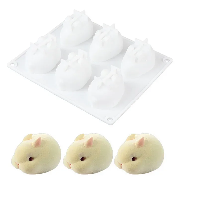 Silicone 3D Bunny Rabbit Cake Molds Baking Decorating Moulds for Baking Dessert Mousse