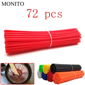 Universal motocicleta bicicleta da sujeira roda aro capa falou skins envoltório tubos decoração protetor 72 pçs vermelho azul preto laranja 10 principais vendas capa banco moto vermelho - №10