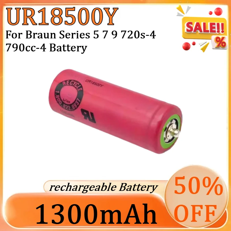 New UR18500Y 1300mAh Replacement Electric Shaver Battery 1300mAh For Braun Series 5 7 9 720s-4 790cc-4 Battery