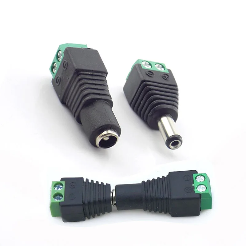 12V DC BNC Power Male Female Jack Connector Adapter Plug Video Balun Converter untuk CCTV Video LED Strip Light kamera keamanan D6