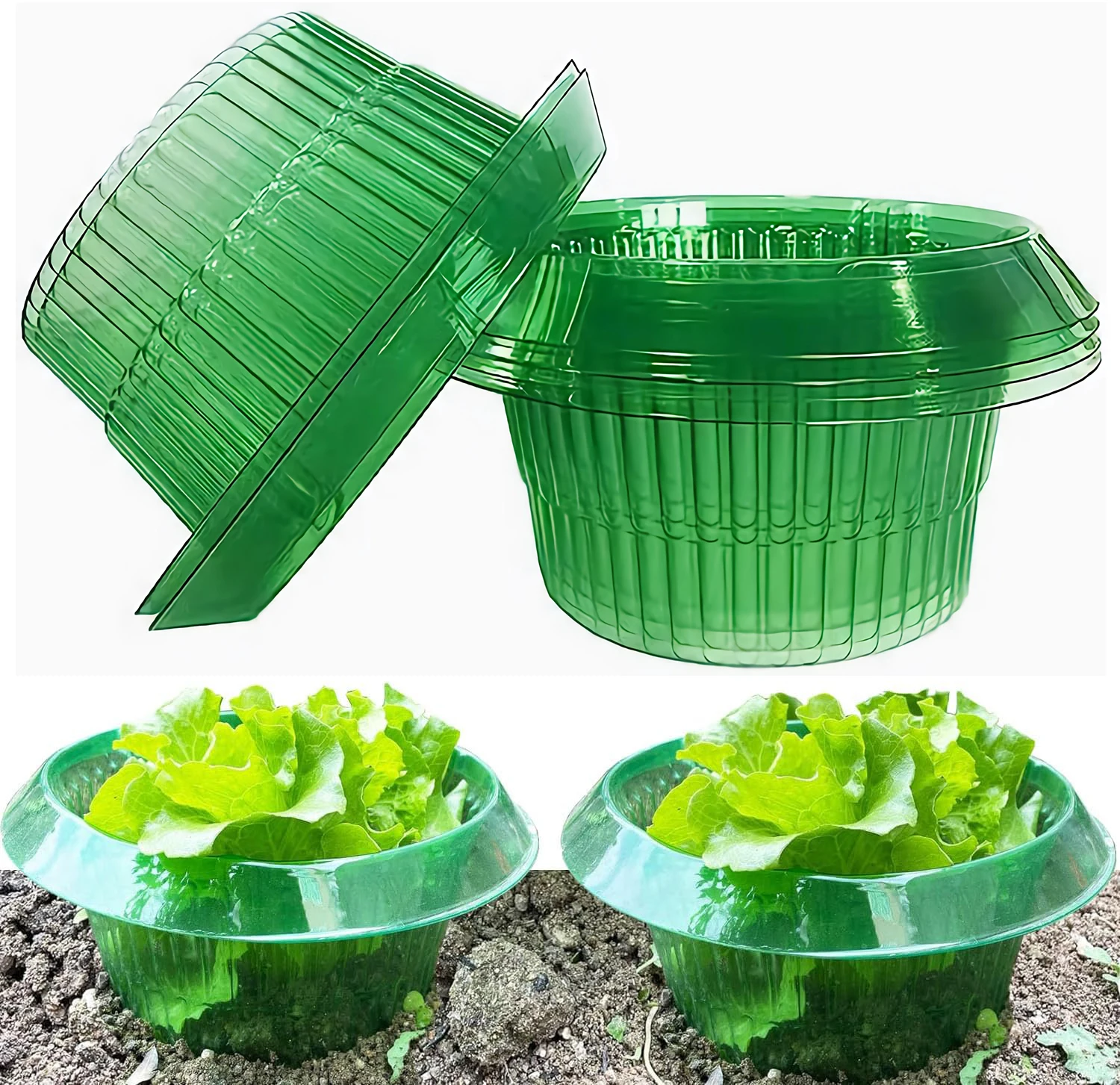 5/10/20pcs Slug Collars Plastic Clear Garden Cloches Plant Protection Defense Without Chemistry Protects Plants To Get Better