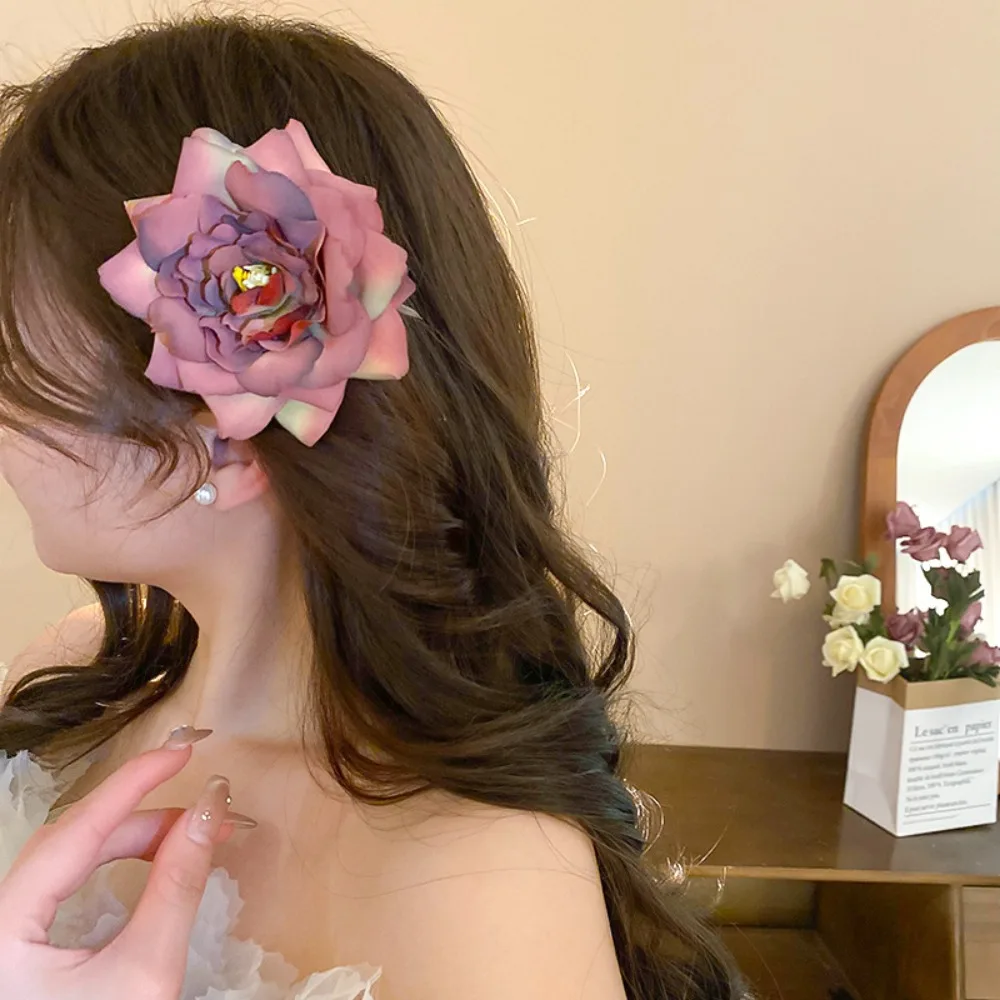 偽の花のヘアクリップ,偽のバラのヘッドドレス,サイドクリップ,海辺の休暇の帽子,装飾的な花のヘアピン