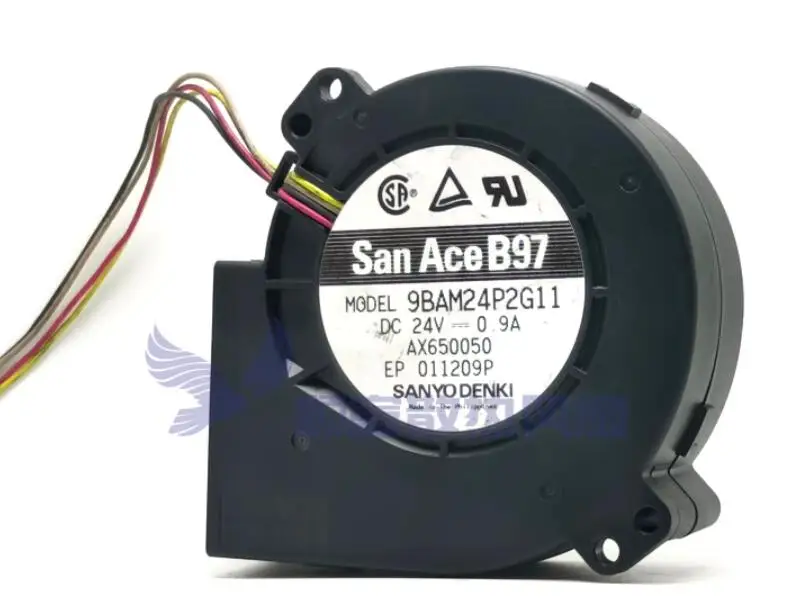 

Sanyo Denki 9BAM24P2G11 DC 24V 0.9A 97x97X33mm 4-Wire Server Cooling Fan