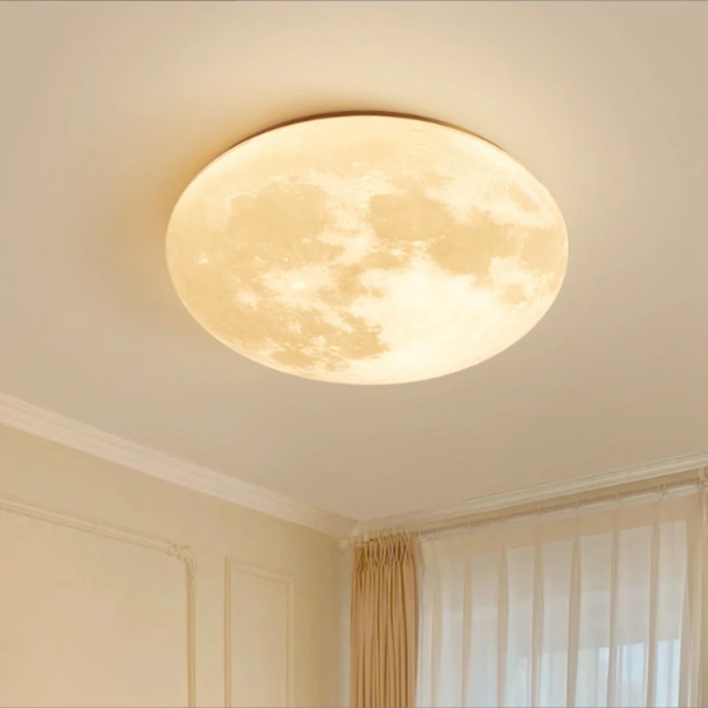 All Copper Intelligent LEDBedroom Ceiling Lamp Modern Moon Indoor Decorate Luminaires Originality Study Balcony Aisle Chandelier