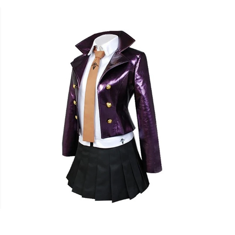 Disfraz de Anime Danganronpa Kyoko Kirigiri para mujer, conjunto de vestido con guantes, peluca de Halloween, Falda corta, chaqueta, camisa, corbata