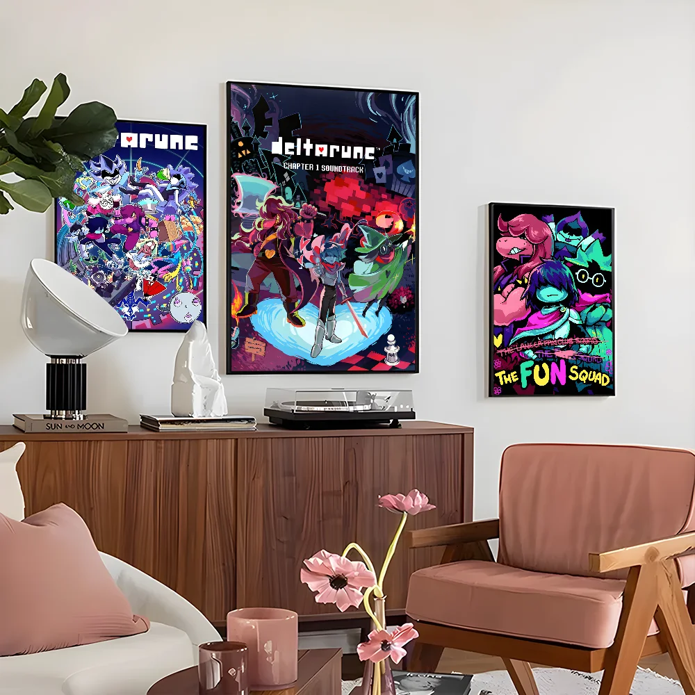 Deltarune Video Game Poster Self-adhesive Art Waterproof Paper Sticker Coffee House Bar Room Wall Decor