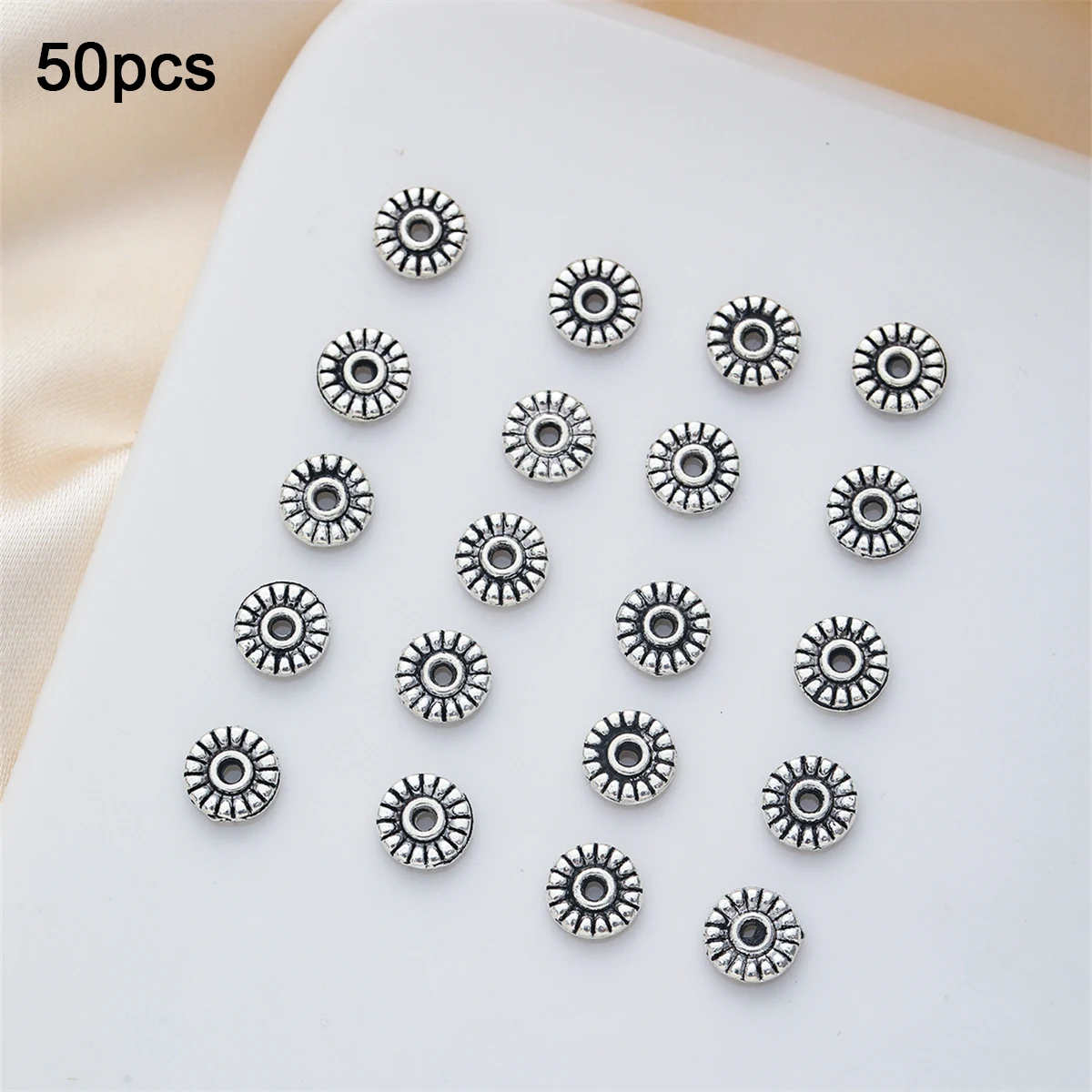 50pcs alloy spacer accessories handmade DIY material flower bracket spacer earring accessories