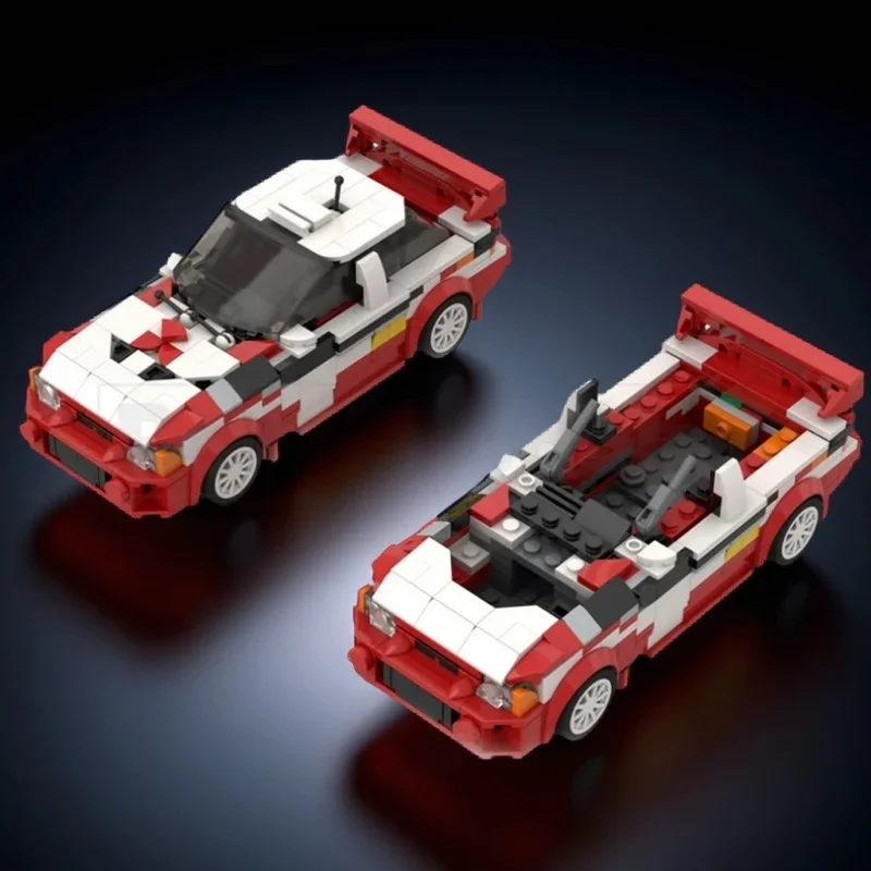 

439PCS MOC City Champions Super Car Mitsubishi Lancer 98 Gb Rally Burns S Carisma Evo V Skyfall Model Technology DIY Gift Home