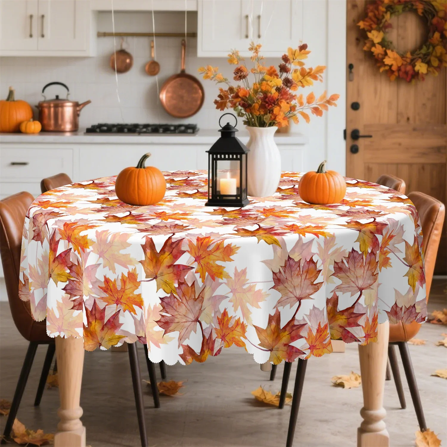 Maple Leaf Tablecloth - Suitable for rectangular and round tables, for harvest and Thanksgiving celebrationsxzj