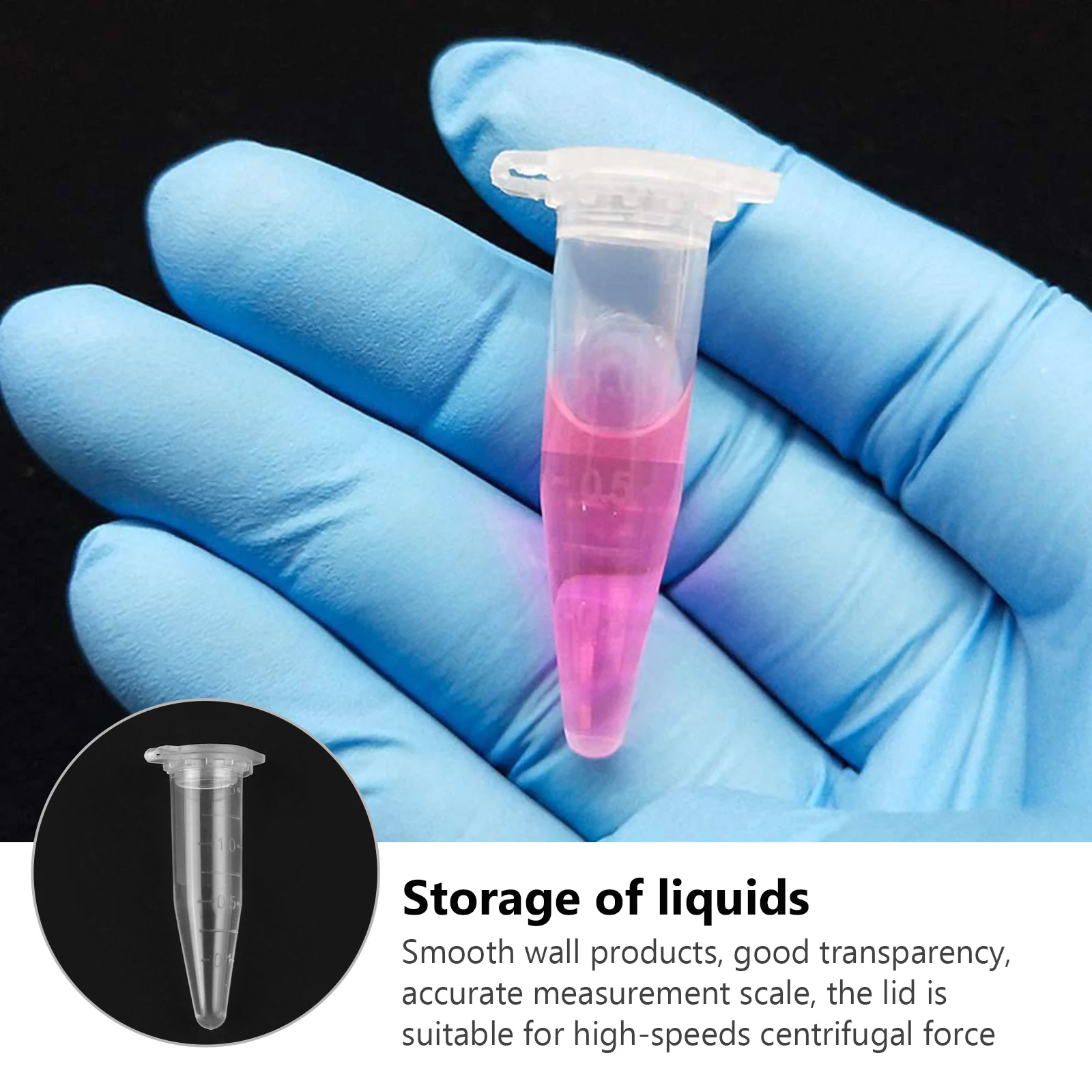 

1000 Pcs Tube Clear Storage Tubes Test Container Folding Sample Lab