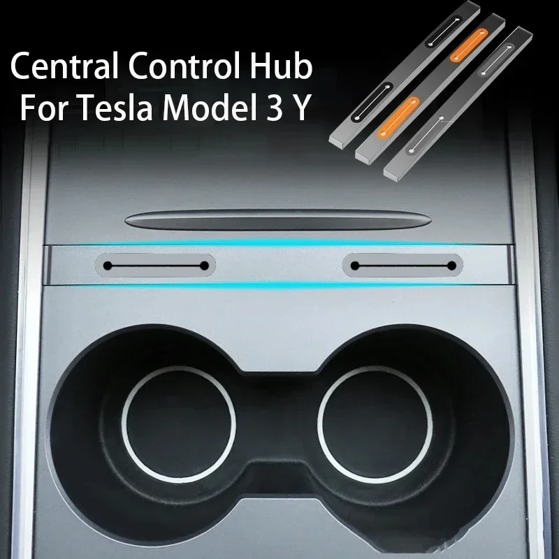 Central Control Hub for Tesla Model 3 Y Four Hole TPU in Car USB Cable Box Expansion Dock Interior Center Console Accessories