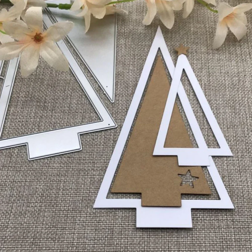 

Металлические вырубные трафареты в форме звезды и рождественской елки для скрапбукинга, альбомов, открыток и тиснения