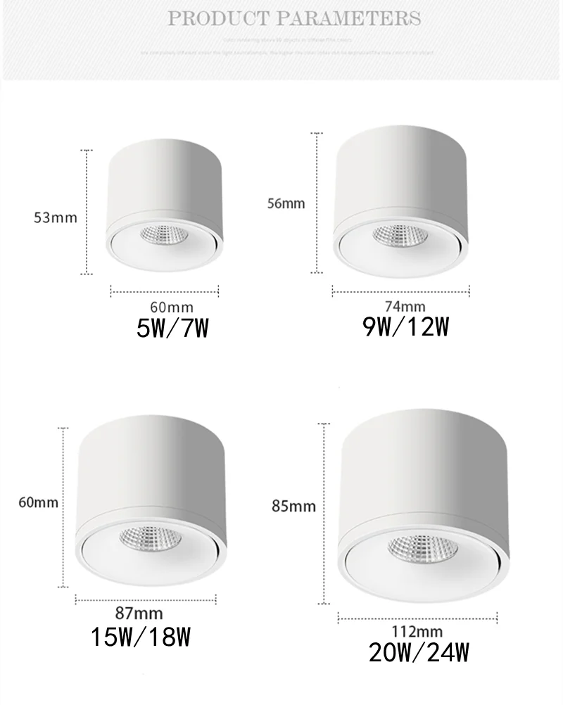 Ceiling Led Spot Lights Lamp Round Kitchen Led Downlight Surface Orientable For Bedroom Restaura Living Room Warm White AC220V