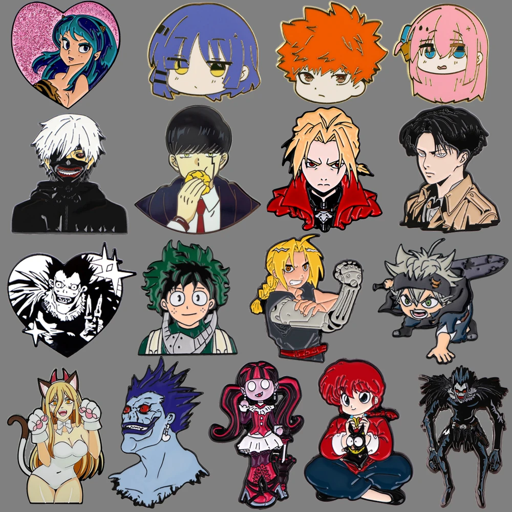 

Anime Icons Jewelry Pins for Backpacks Lapel Enamel Pins Cool Brooches for Woman Men Bags Badge Friend Kids for Gifts