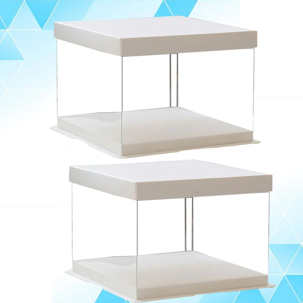 

Cake Serving Stand Cakes Birthday Packaging Disposable Square Containers with Lids