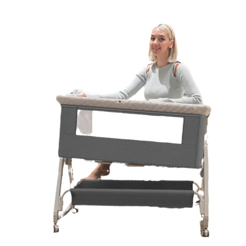 سرير أطفال متعدد الوظائف قابل للطي، سرير محمول بعجلات، نوم على الطراز الأوروبي لحديثي الولادة إلى الأطفال الصغار