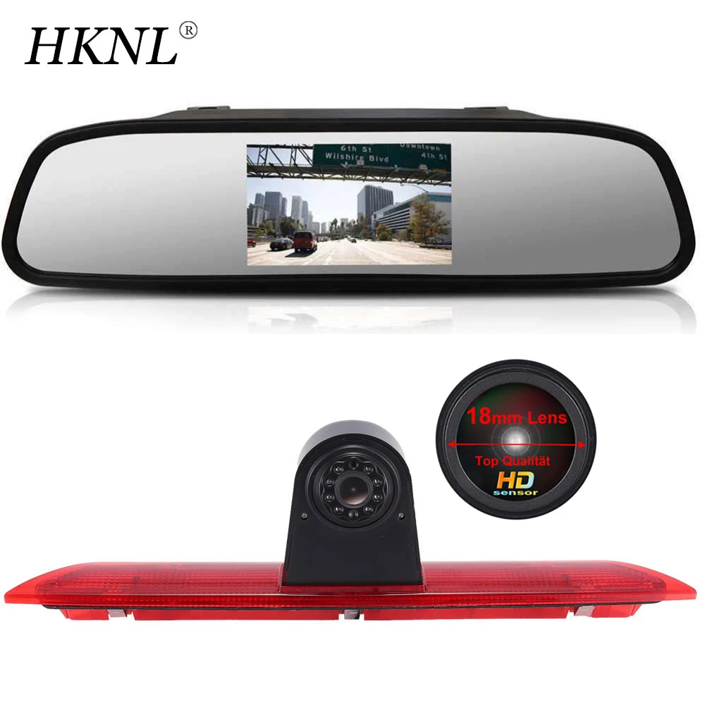 HKNL HD Lens CCD Car Reverse Camera With Mirror For Ford Transit tourneo custom Jumbo V363 F150 F250 F350 V636 MK8 Brake Light