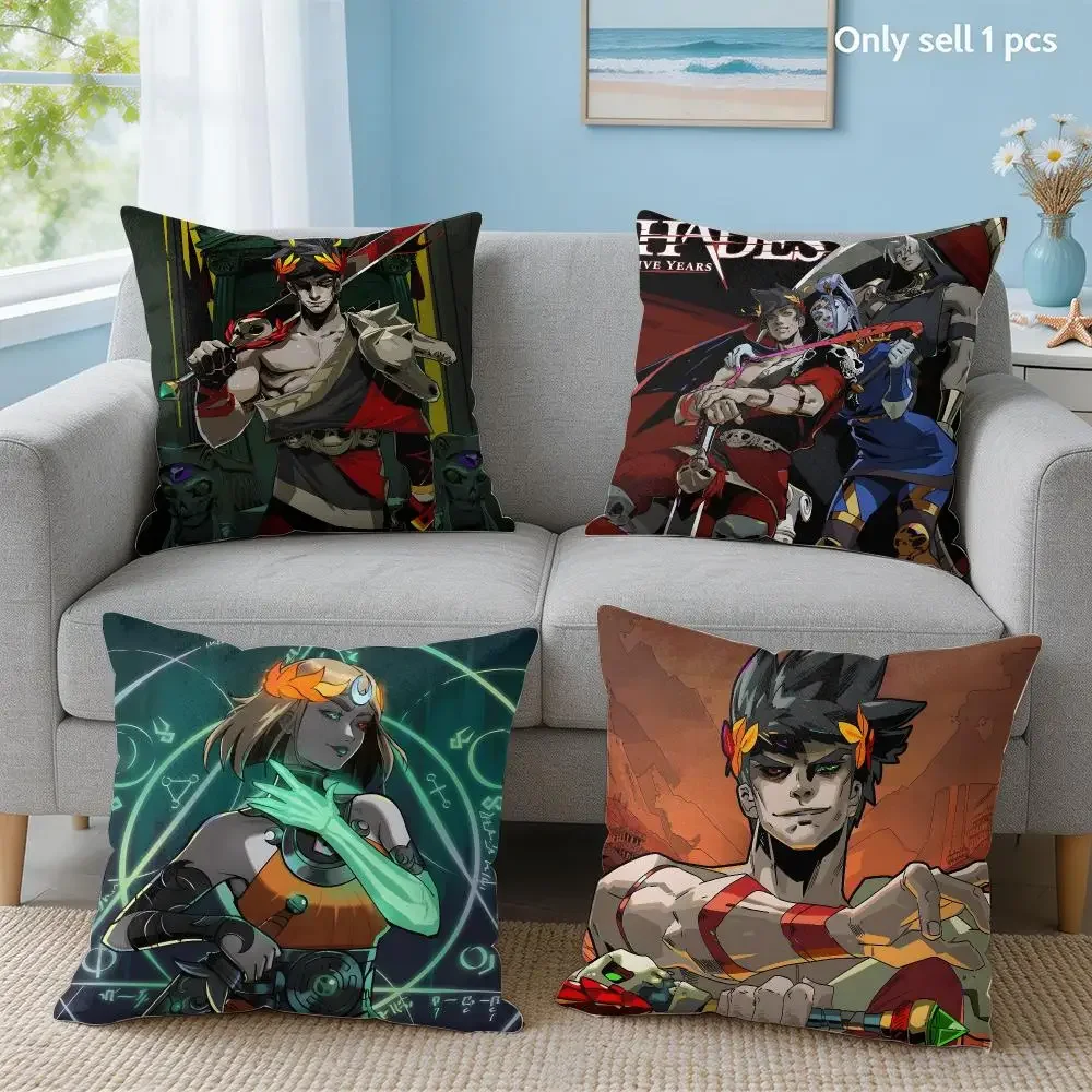 Video Game H-Hades Cushion Cover Soft Short Plush Throw Pillow Cover Hidden Zipper Cutecore Sofa Bedroom Home Decor