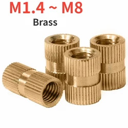 M1.4 M1.6 M1.7 M2 M2.5 M3 M4 M5 M6 M8 Solid Brass Copper Hot Melt Thread Injection Molding Knurl Embedded Nutsert Insert Nut