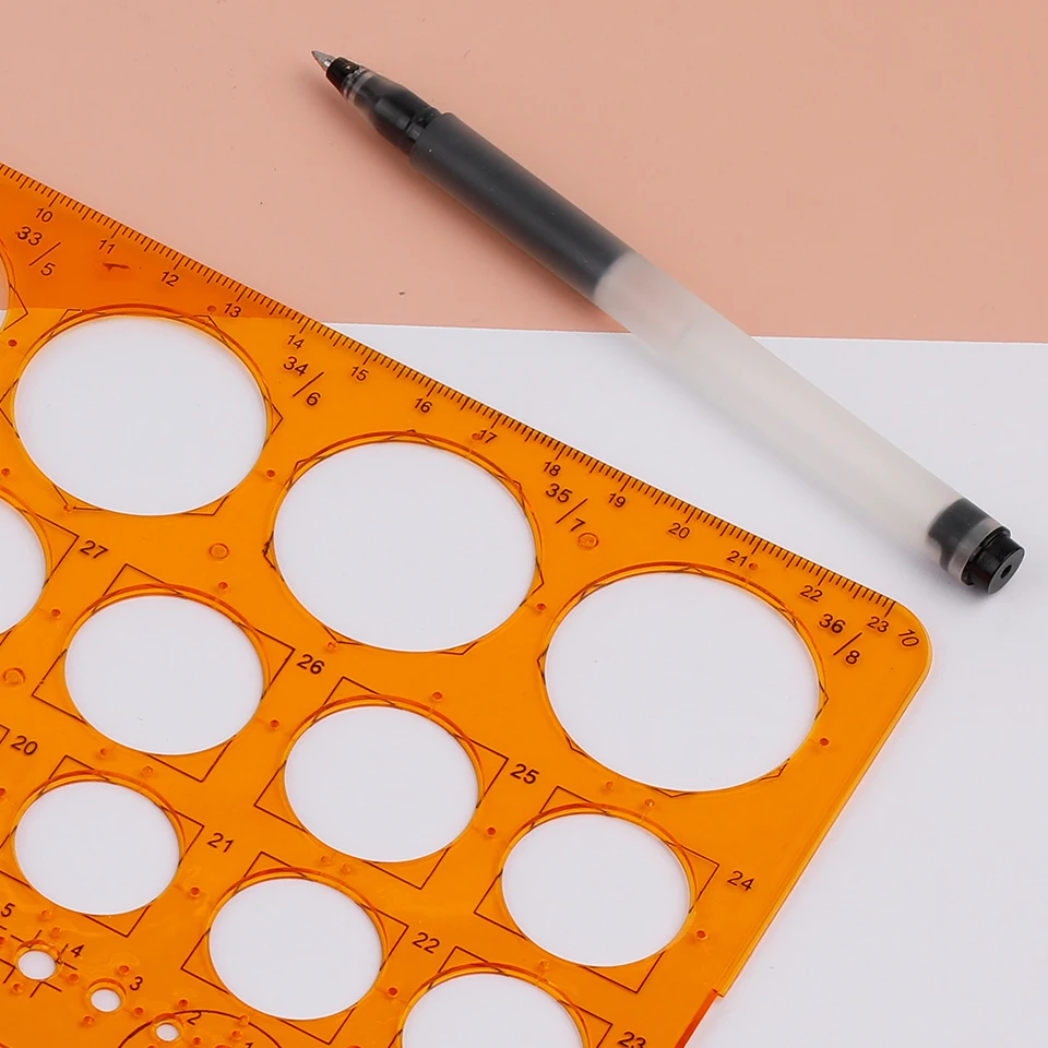 Fniiva 5/10PC Round Template Ruler Stencil Measuring Tool Soft Circle Geometric Drawing Measuring Tool for Drafting Architecture