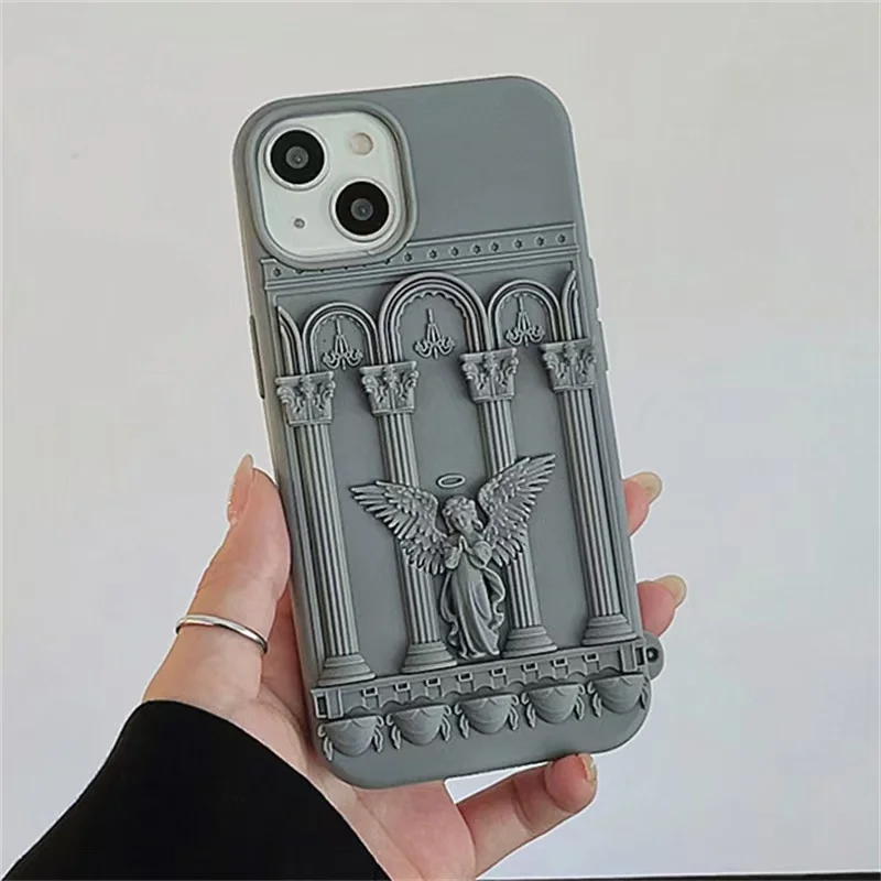 Retro Artwork Angel Statue Case For Samsung Galaxy A14 A24 A34 A54 A15 A25 A35 A55 S21 S23 FE S24 S25 Ultra Trendy Cover - náhled 5