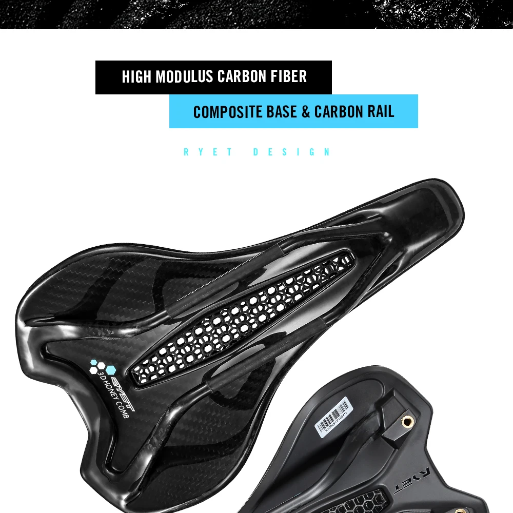 RYET Ultraleichter Carbon 3D-Gedruckter Fahrradsattel 190g/210g 7*9 Fahrrad-Sitzkissen für Rennrad MTB Mountain Gravel Radzubehör – Detail 20