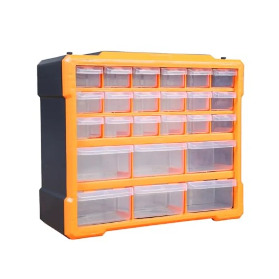 

AG2260B 24 Drawers Storage Cabinet Organizer: Convenient Plastic Parts Storage for Desktop or Wall Mounted Organization of Hard