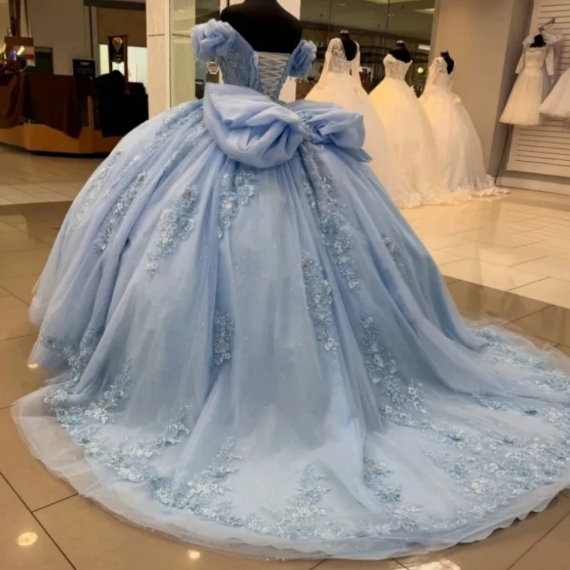 

A1825 Настоящая принцесса 15-16 лет Платья Quinceanera для девочек с открытыми плечами и кристаллами с рюшами и бантом из тюля для выпускного вечера Новый индивидуальный заказ