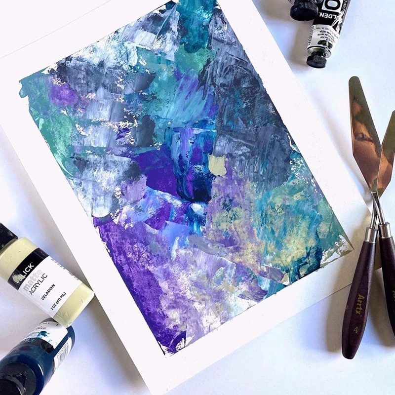 طقم سكاكين لوحة بمقبض خشبي ، أدوات رسم للأكريليك ، قماش طلاء ، 10 *