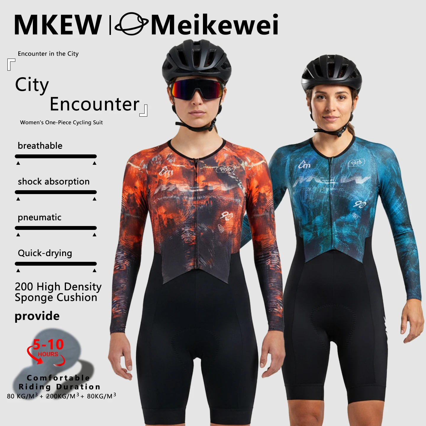 MKEW Bicycle Long Sleeve Shirts Women's 2026 Summer New Breathable Tight Jumpsuit Women's Sweatshirt Set Cycling Wear