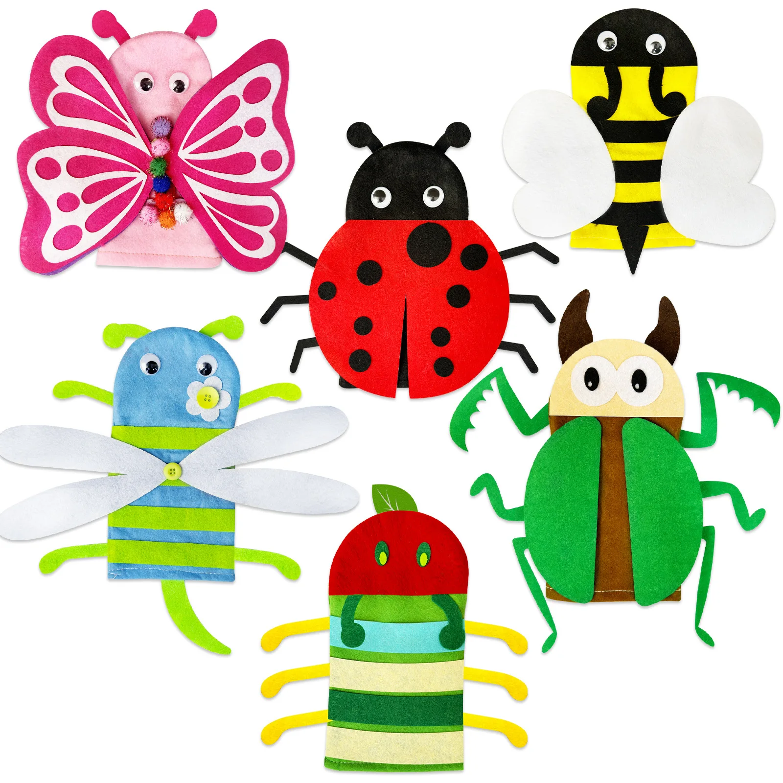 For Creative Hand Puppet Kit DIY Handmade Material Kit Felt Craft Supplies Role Playing Toy Games