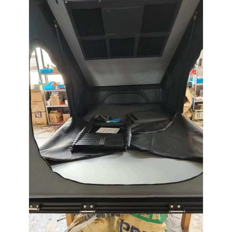 High Quality Aluminium Triangle Hard Shell Rooftop Tent With Protective Cover, Practical Outdoor Camping Tent For SUV Vehicles