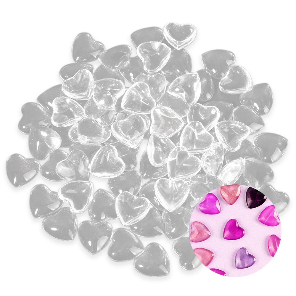 Transparent 50pcs Nail Art Polish Display Tips Heart-shaped Design Swatches Showing Shelf Salon Clip Palette Nail Tools Manicure