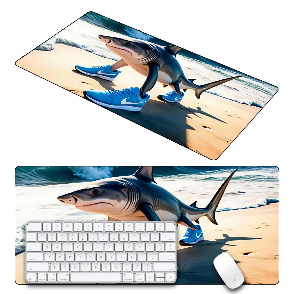 Surreal Fantasy Creature Large Desk Mat Weird Absurd Art Print Mouse Pad Non‑Slip Rubber Base Gaming Keyboard Mat Desktop Decor