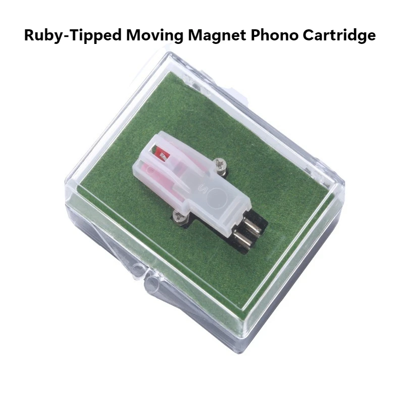 Moving Magnet Phono Cartridge, Ruby Stylus for Turntable, Vinyl Record Player Replacement Phonograph Needle