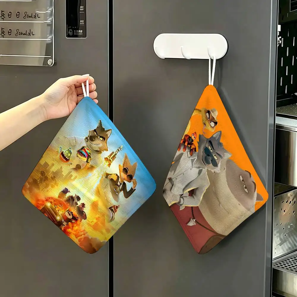 The Bad Guys 2 Movie Hanging Kitchen Towel, Polyester Cotton Material, Wear Resistant Hand Wiping Towel for Home