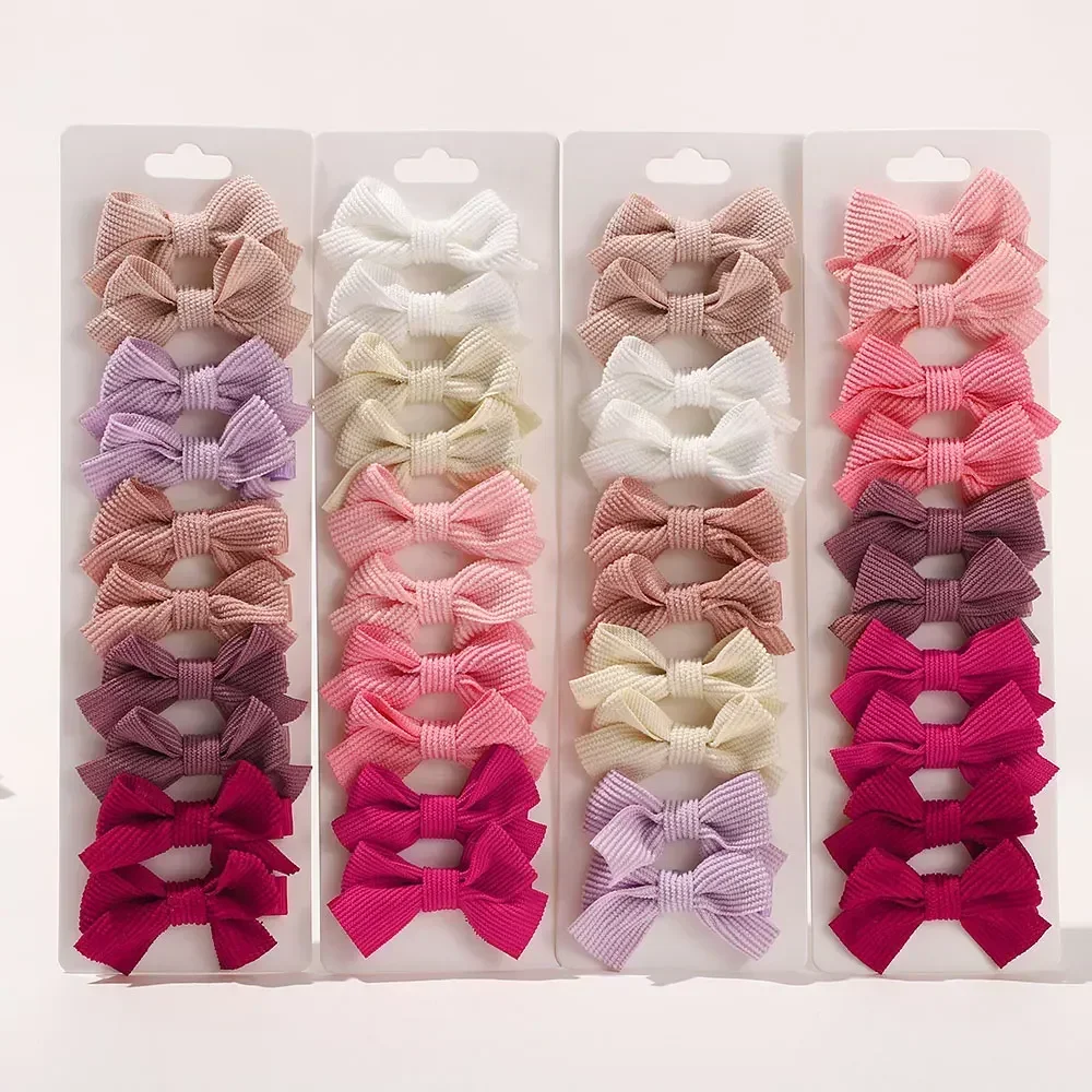 솔리드 헤어핀 헤어 보우 나일론 안전 헤어 클립 바레트, 유아 여아 공주 키즈 아기 헤어 액세서리, 세트당 10 개