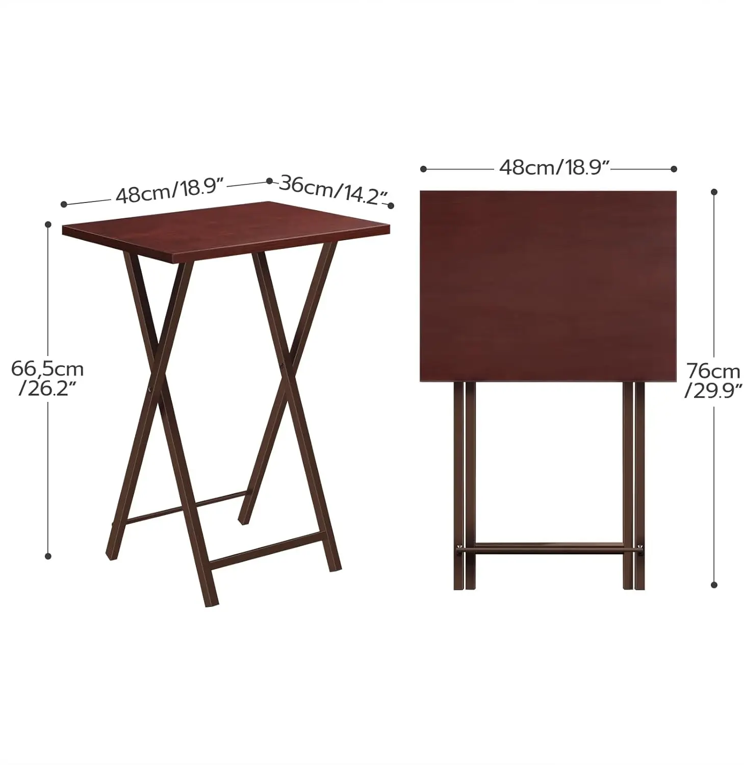 Industrial Snack Tables for Eating at Couch, Stable Metal Frame, Easy Assembly, Space Saving