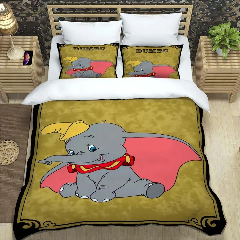 Cute gift disney dumbo duvet cover pillowcase home room bedroom decoration, boy girl cartoon bedding, duvet cover pillowcase