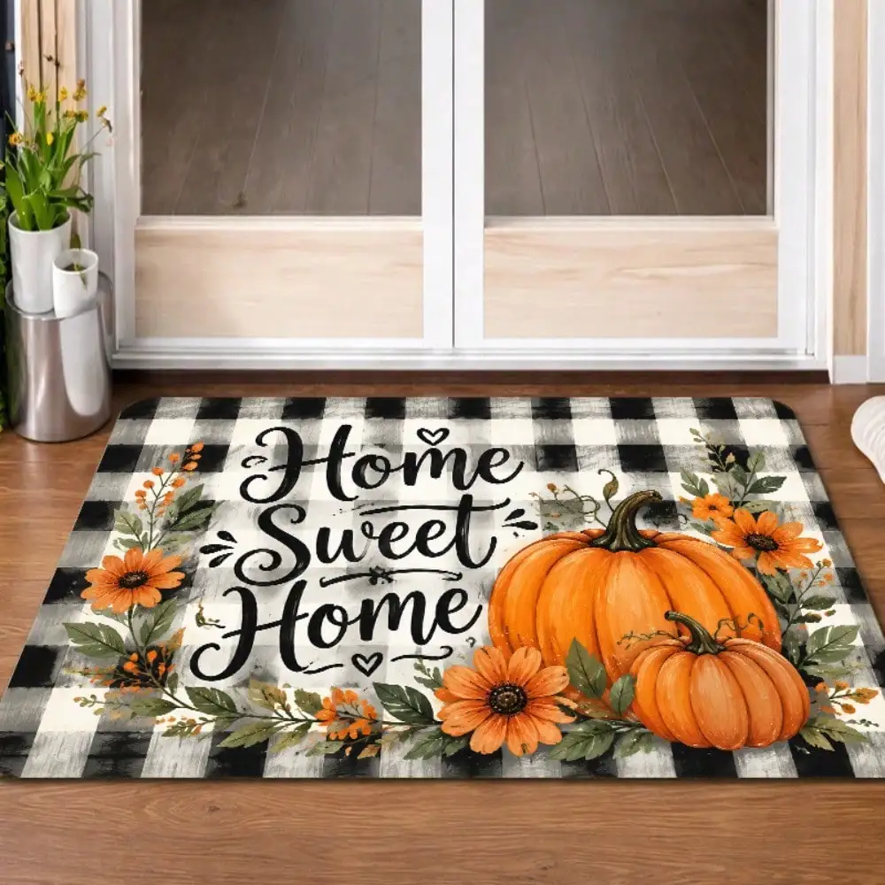 Ghost Boo Pumpkin Bat Halloween Rug For Spooky Season Doorstep Decor Cute Character Design Soft Touch  Mat