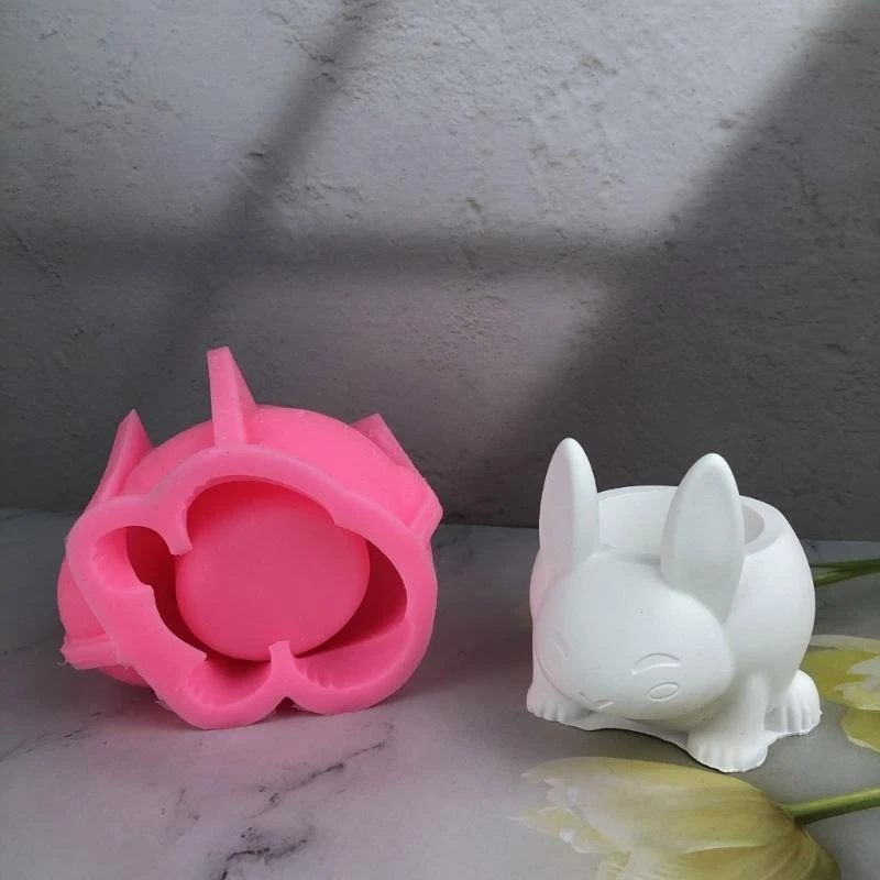 Easy Demold Silicone Mould for Handmade Planter Creative Rabbit Flower Pot Making Mold Jewelry Making Tool