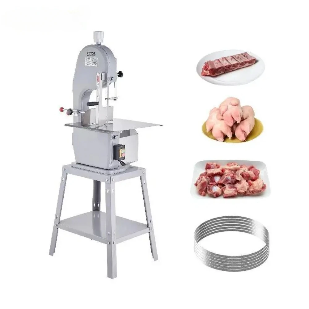 

VEVOR Commercial Electric Meat Bandsaw 1500w Stainless Steel Vertical Bone Sawing Machine Cutting with 6 Blades for Kitchen