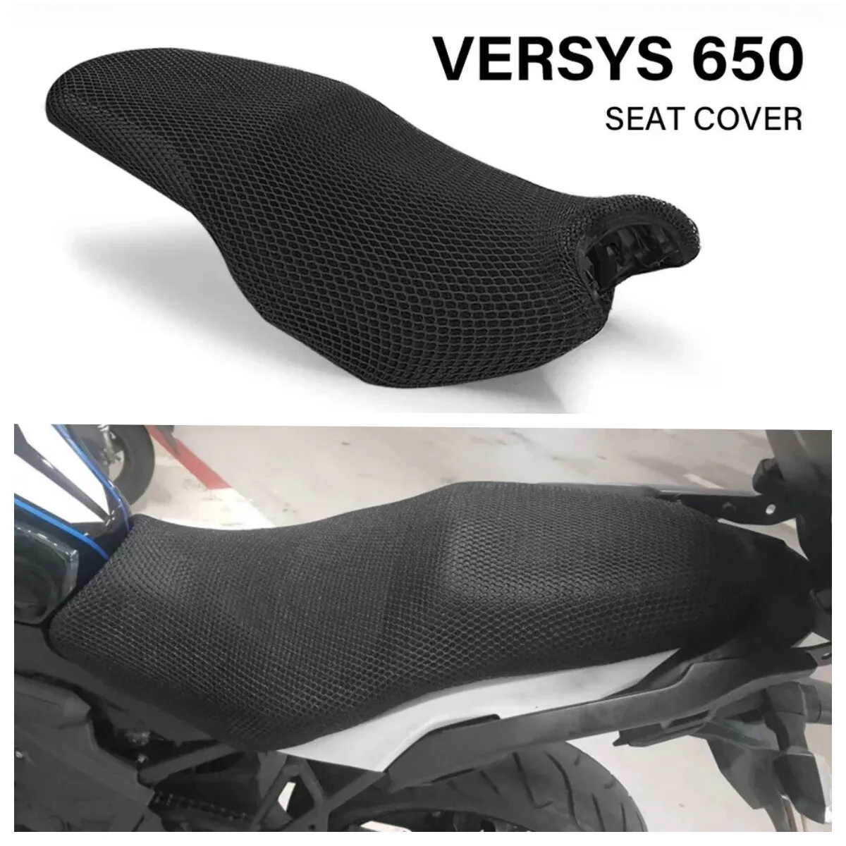 

Подходит для Kawasaki Versys 650, чехол на капот заднего сиденья, 3D сетчатая сетка, солнцезащитная защита