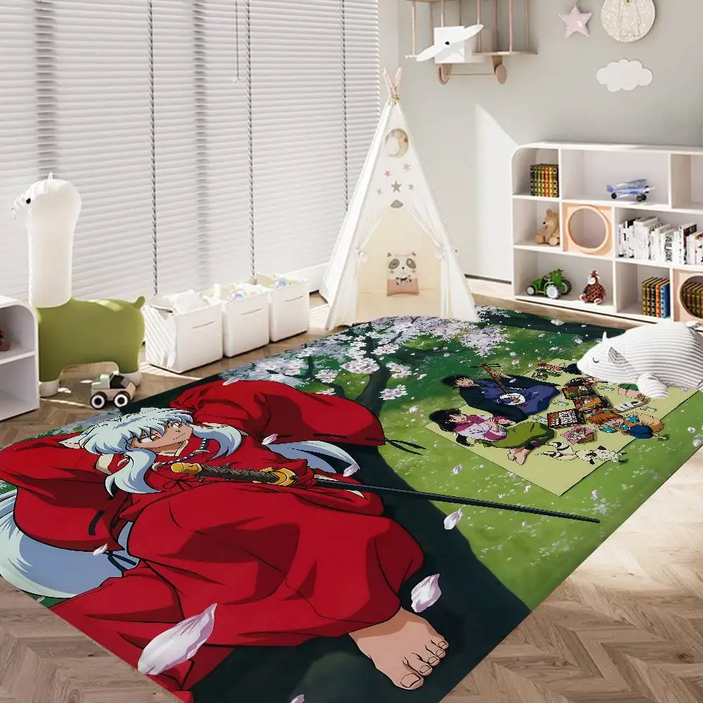 Japanese Anime I-Inuyasha Floor Mat INS Style Soft Bedroom Floor House Laundry Room Mat Anti-skid Household Carpets