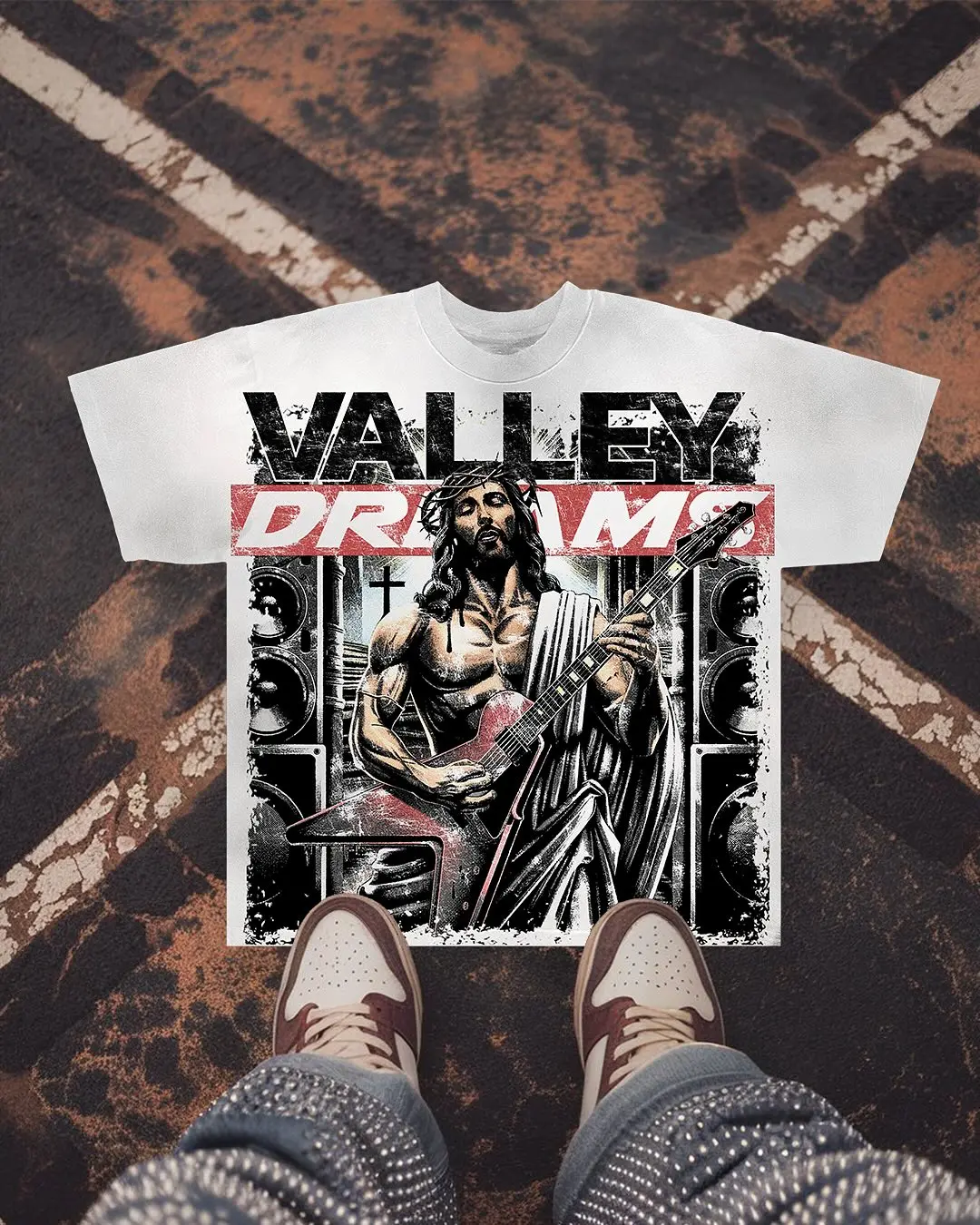 

God guitar premium graphic t shirts oversized y2k tops harajuku gothic streetwear black short sleeve t shirt men clothing