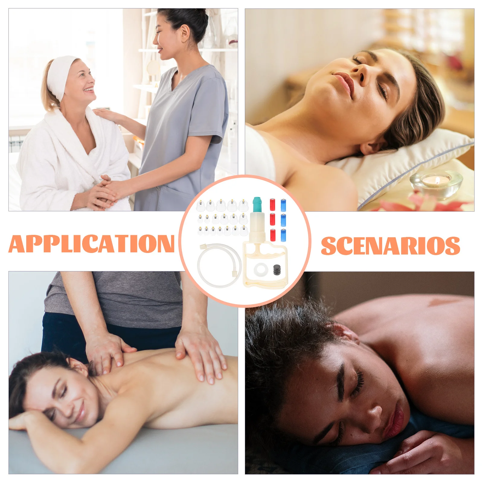 ชุดอุปกรณ์นวดด้วยถ้วยครอบสุญญากาศ 1 ชุด ถ้วยครอบสุญญากาศพลาสติกคุณภาพพรีเมียม แบบจีน สำหรับดูแลร่างกายที่บ้าน อุปกรณ์นวดบริเวณหน้าอก ช่วยเพิ่มการไหลเวียนโลหิต