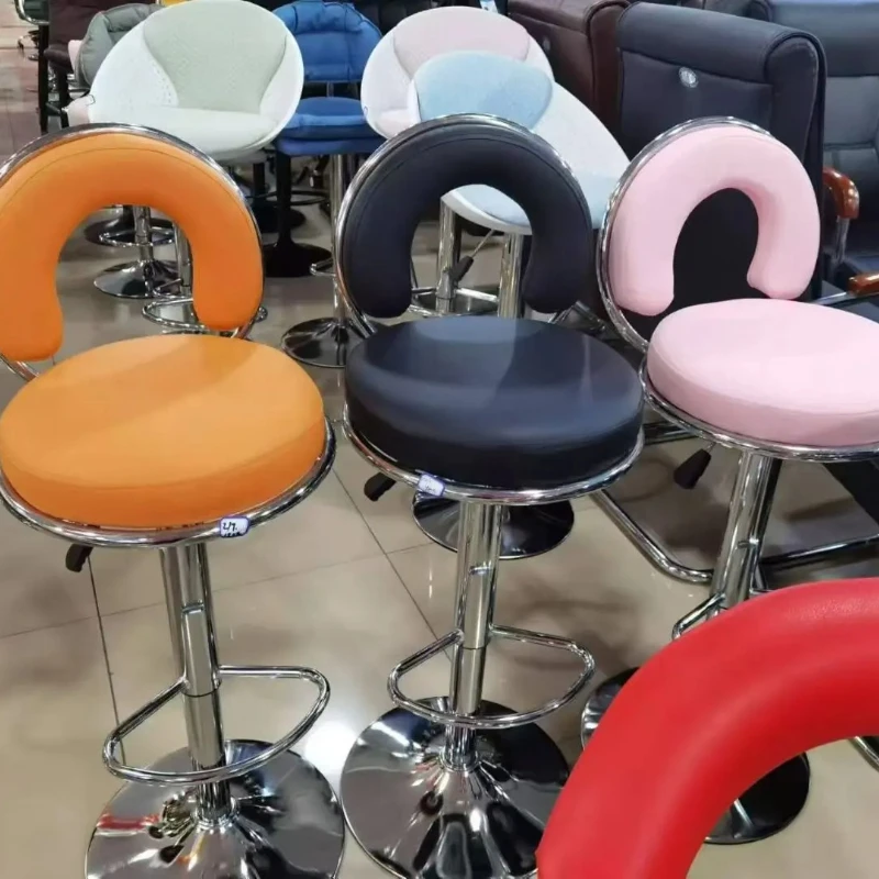 Nordic Modern Luxury Leather Revolving Bar Chairs Stools Kitchen