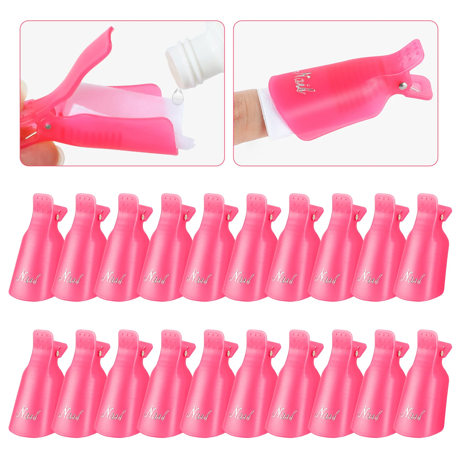 5/20Pcs Plastic Nail Art Soak Off Clip Cap UV Gel Polish Remover Cups Tool Nail Tool