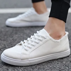 White Canvas Shoes Men Casual Platform Shoes Designer Mens Canvas Sneakers Street Vulcanized Shoes Men Zapatillas Hombre Male