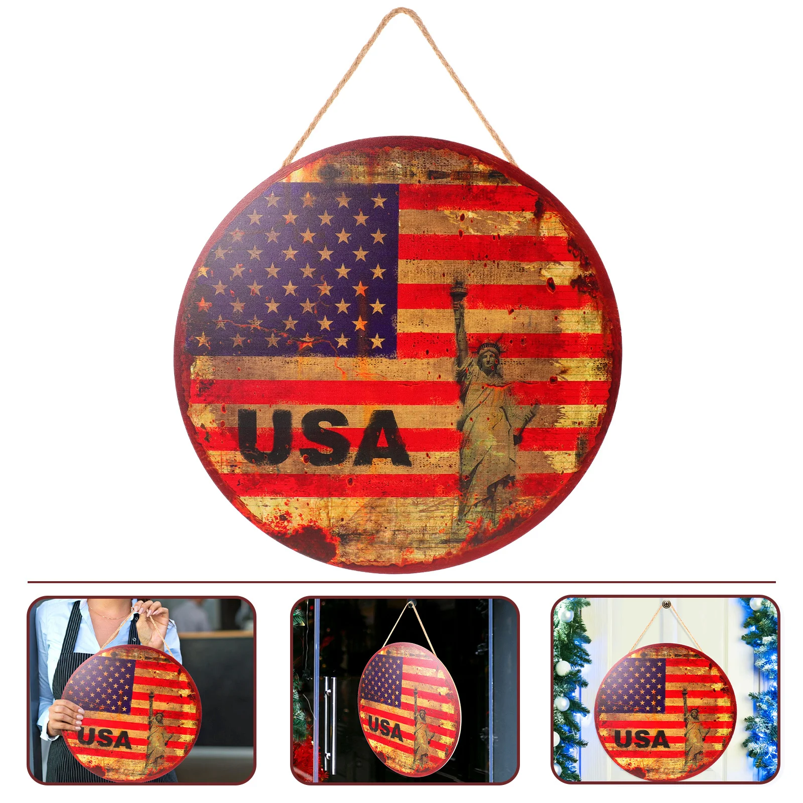 

Creative Usa Themed Wooden Wall Art Decor For Home Office Living Room Rustic Wall Hanging Density Board Artwork Bedroom